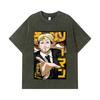 275 GSM Washed T-shirts 100% Cotton Chainsaw Man V25 Kishibe Print Unisex Heavy Cotton T Shirt