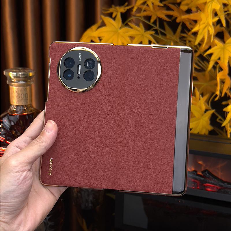 Applicable to Huawei matex6 mobile phone case, smart window x5 collector's edition x3 magnetic suction plating clamshell business men's leather case