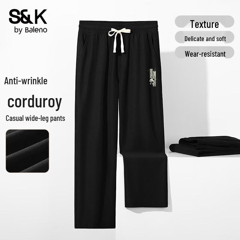 

Baleno Men s S&K Corduroy Wide-Leg Straight Pants 3XL
