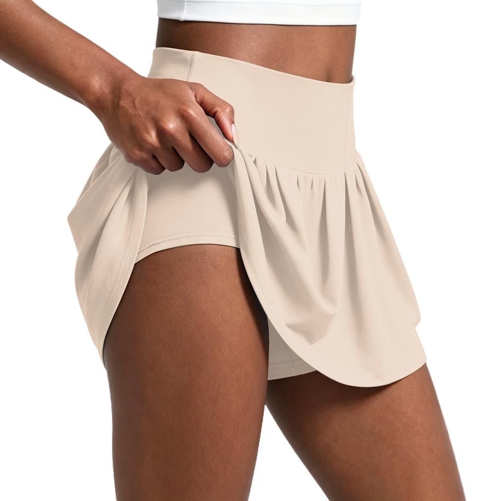 Women's Pleated Athletic Skort with Built-In Shorts High Waist Comfortable Fit Suitable for Running Yoga Tennis and Casual Wear