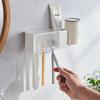 Badezimmerregale Wandmontage Zahnbürsten-Zahnpasta-Halter Saugknopf Aufbewahrungsregal Toilettenartikel-Organizer Badezimmerzubehör