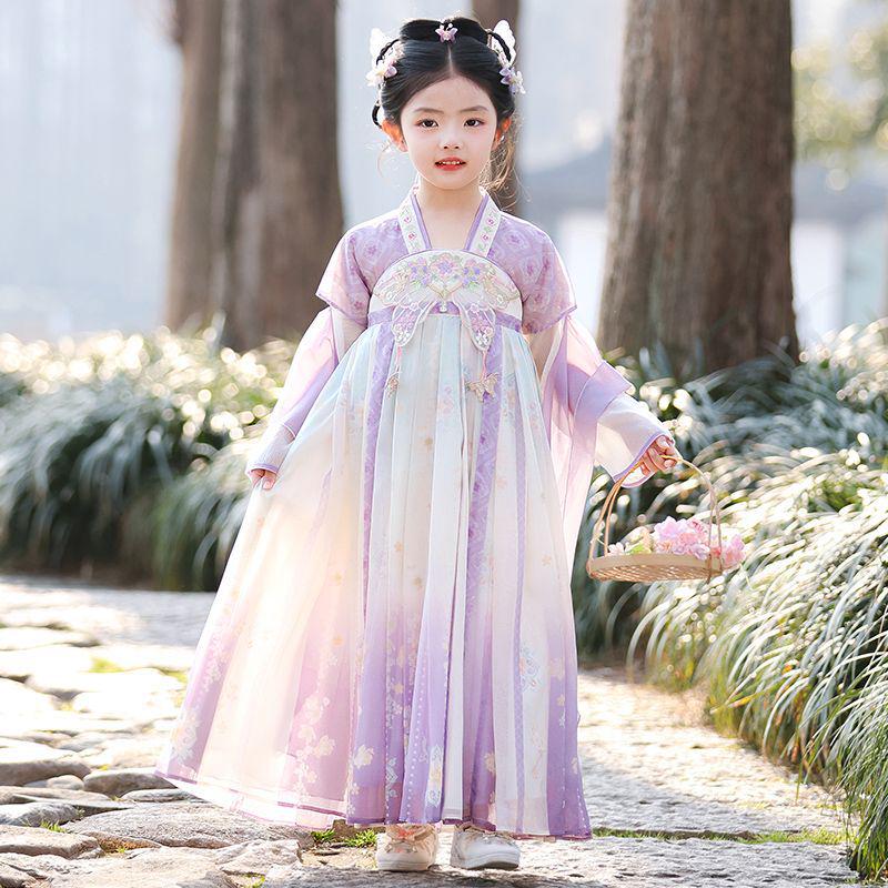2026 Hanfu Girls Fairy Dress: Autumn Tang Suit Skirt, Ancient Style Children's Costume for Spring & Summer