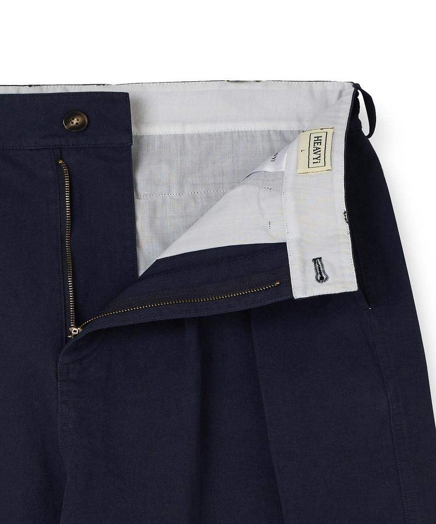 HEAVYI Heavy Cotton One-Pleat Pants_Navy