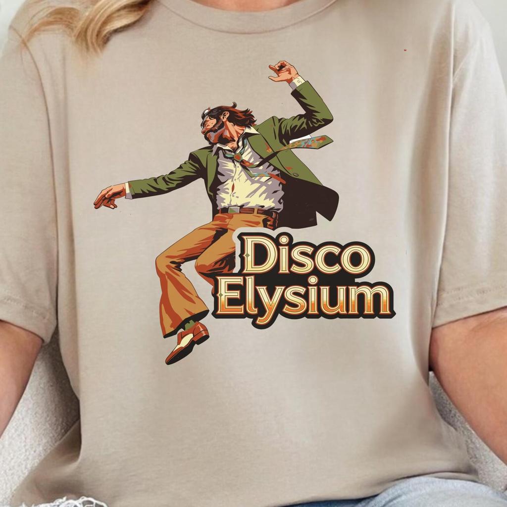 Tričko Disco Elysium, Retro detektivní hra Tričko, Dárek pro RPG Hráče, Dárek pro fanoušky Kima Kitsuragiho, Tričko Sunrise Parabellum, Dárek pro RPG Hráče