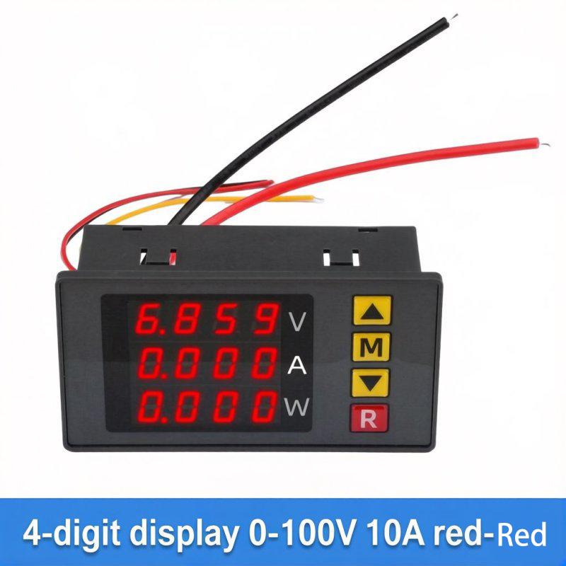 LIZAO DC 0-100V/200V Digital Voltage Current Power Meter 10A/50A/100A Dual Display Panel Meter