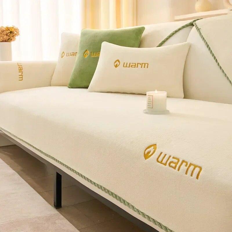 

Сплошной цвет, толстый диванный коврик, зимняя теплая плюшевая подушка для сиденья, простой современный противоскользящий чехол для дивана, ткань, полотенце 70x70cm