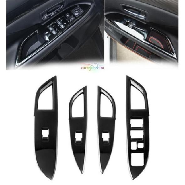 Glossy Black Window Armrest Lift Switch Cover For 2016-2020 Mitsubishi Outlander