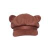 Women's Sweet Bear Ears Suede Octagonal Beret - Cute, Versatile Autumn/Winter Hat for a Flattering Fit