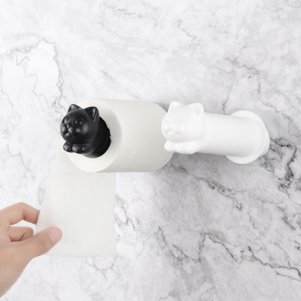 Cat Punch-free Towel Tissue Kitchen Roll Rack Bathroom Hanger Storage Shelf Toilet Paper Holder