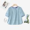 ZANZEA Women Summer Grid Print Casual Round Neck Short Sleeve Blouse
