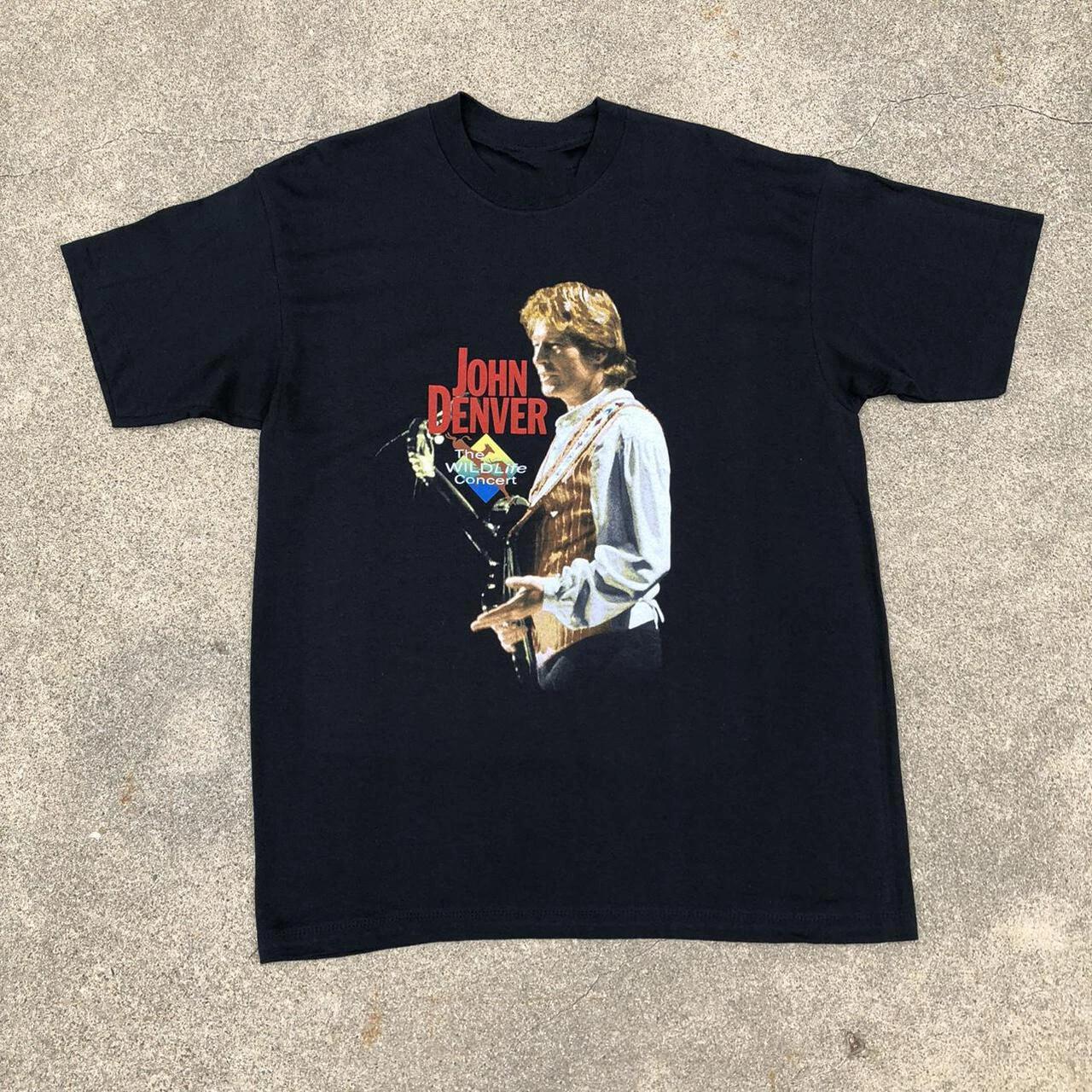 John Denver The WildLife Concert Cotton Black Full Size Unisex Shirt XXL