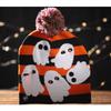Halloween Pumpkin Ghost Knit Hat with Light Stretchable Unisex Adults Kids Children