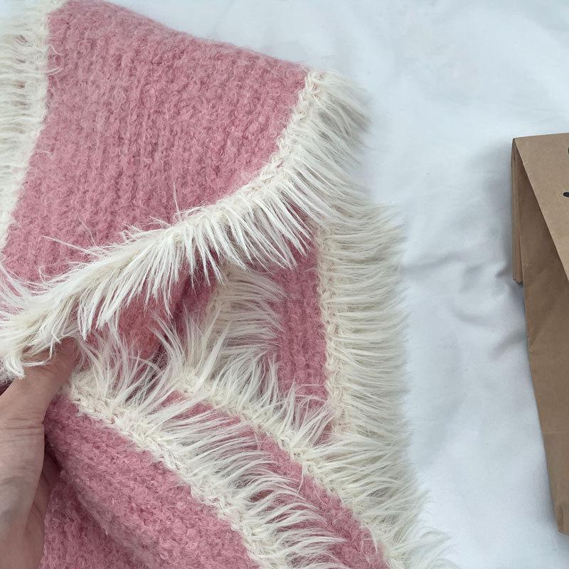 Soft Wool Blend Scarf Korean Style Autumn Winter Warm Knit Plush Premium Yarn Neck Warmer