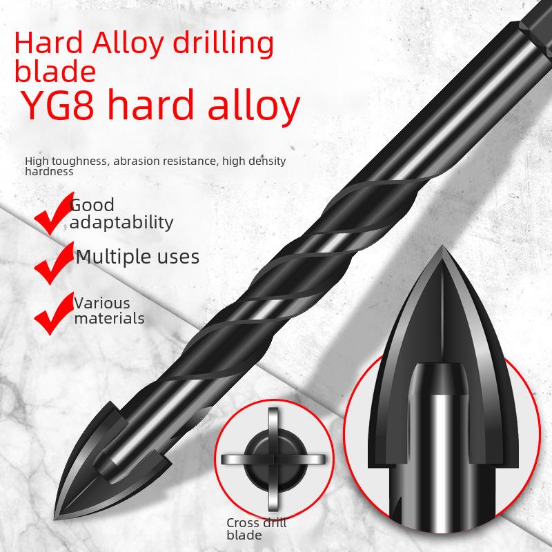 4-Edge Cross Tile & Glass Drill Bit Set for Ceramics