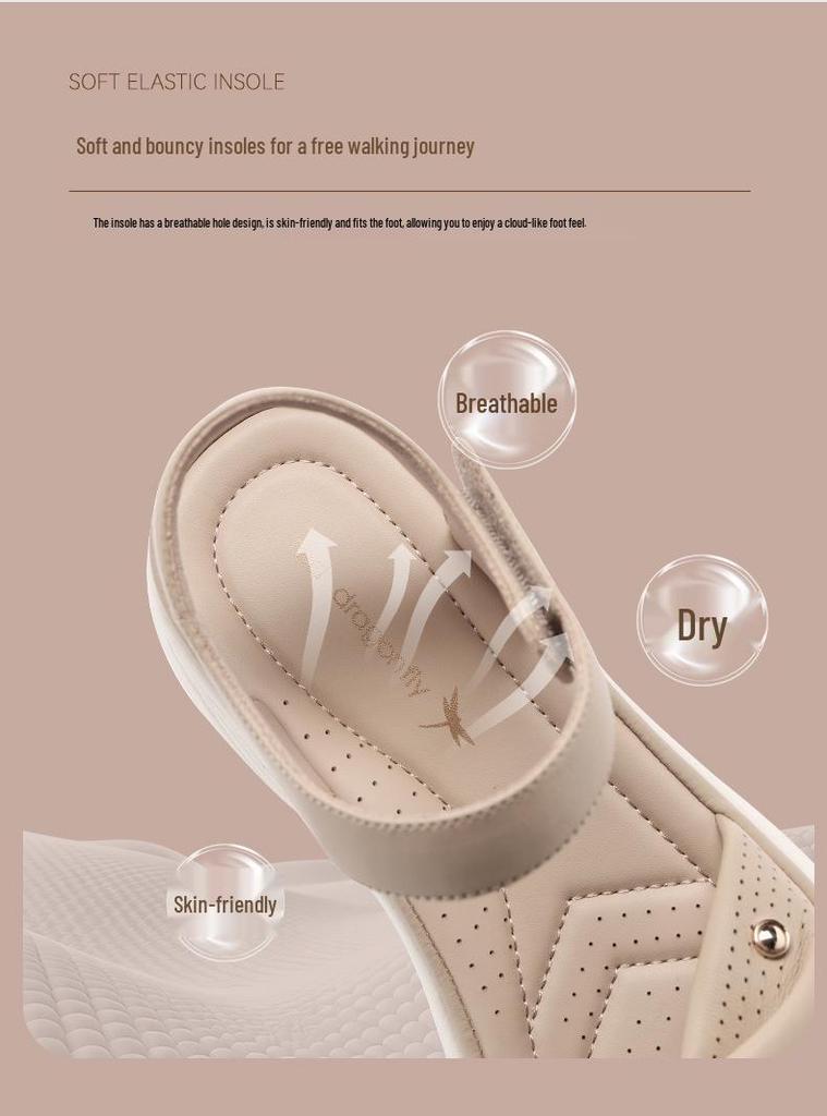 Red Dragonfly Women's Genuine Leather Soft Sole Sandals - Summer 2026 Collection