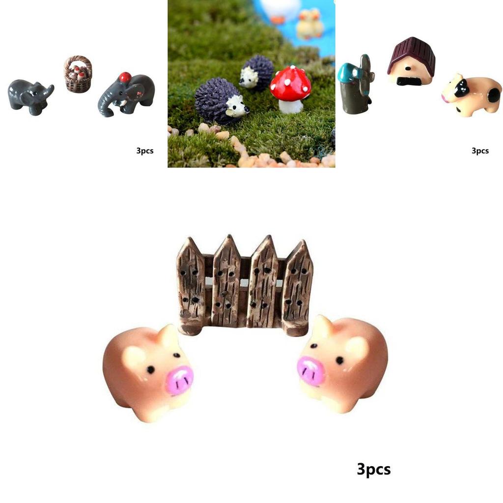 Vibrant Mini Animals Resin Ornaments For Decorative Bottle And Terrarium Displays