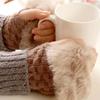 1 Pair Outdoor Winter Hand Warmer Breathable Girl Half Finger Gloves Mittens