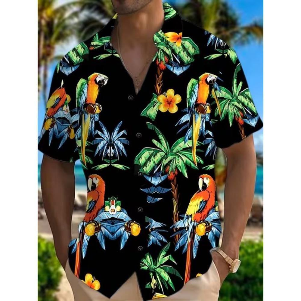 

Men s Floral Pattern 3D Print Shirt Button Up Shirt Casual Shirt Summer Shirt Short Sleeve Daily Vacation Clothing XS чёрный