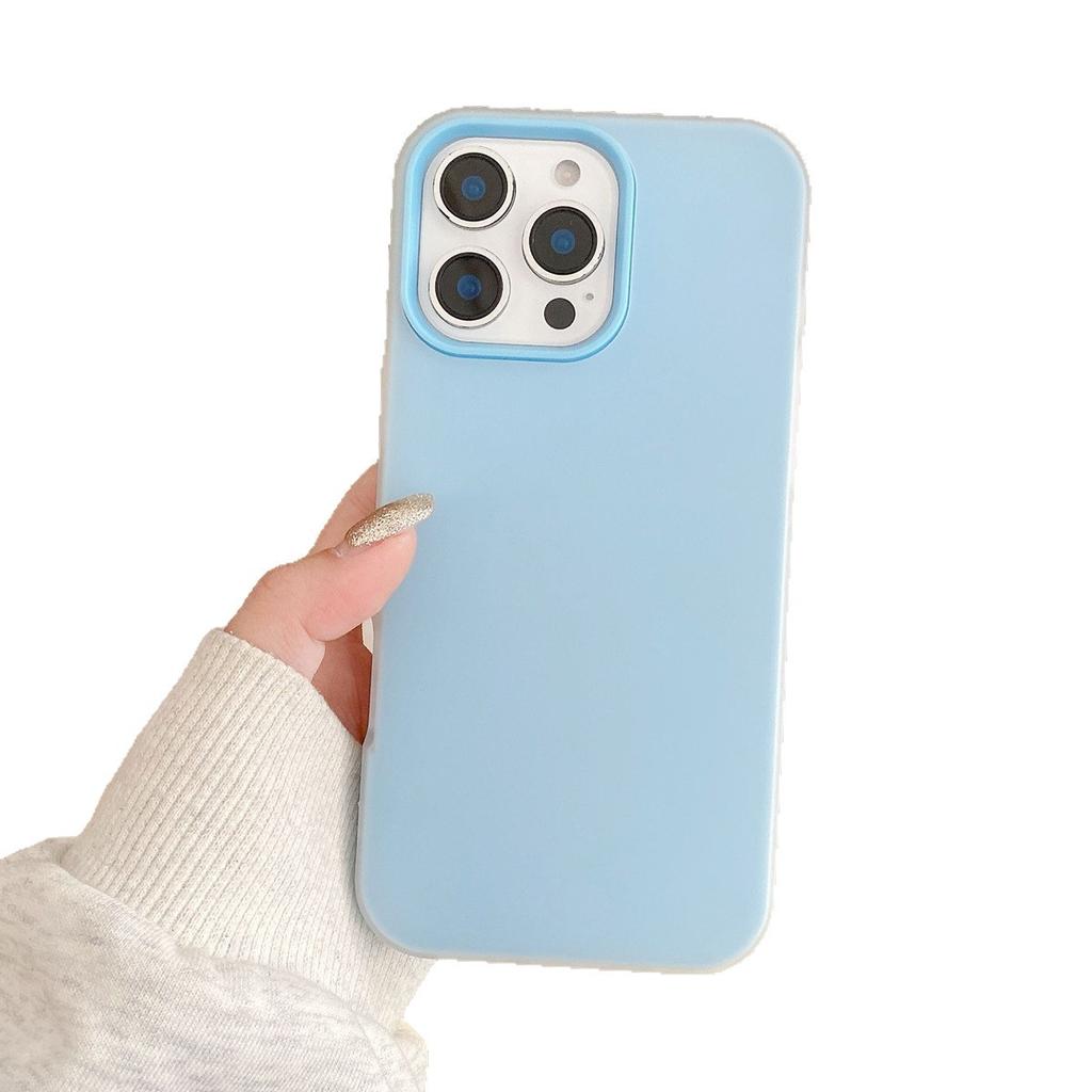 Jelly Two-in-one Mobile Phone Case for Apple Mobile Phone Case New Solid Color Shell Personalized Stand Fruit Dopamine Solid Color Simple