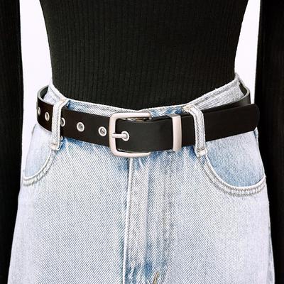 Unisex Black Leather Buckle Belt: Versatile for Jeans, Skirts, and Suits