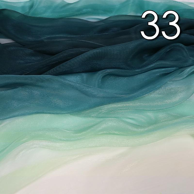 1/2/5 Meter 30D Rainbow Gradient Color Chiffon Fabric Organza Tulle Fabric For Diy Ancient Style Hanfu Silky Dress Stage Garment