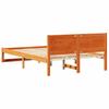 Bed Frame Wax Brown 140 X 190 Cm Solid Pine Wood