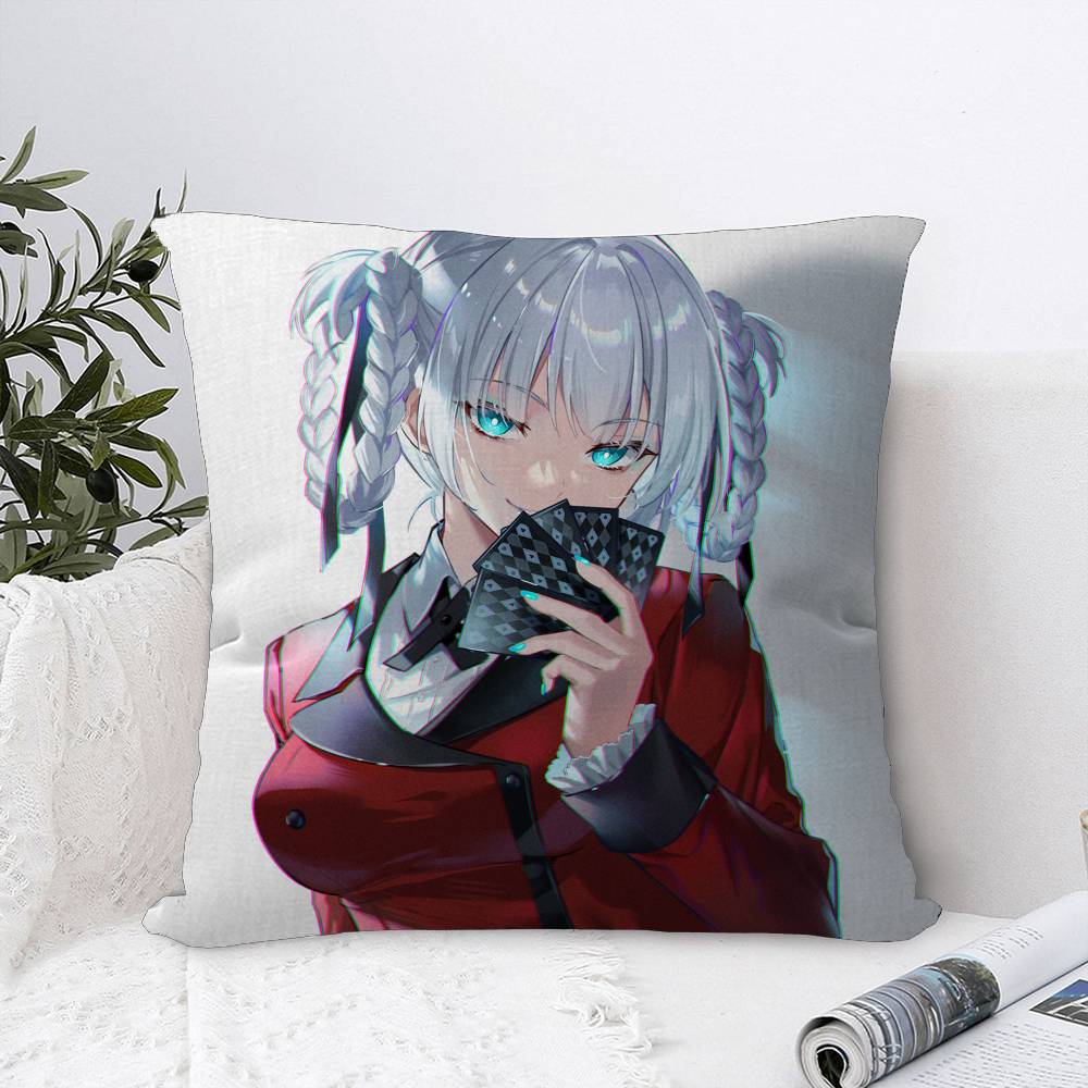 Japanese Manga Kakegurui Office Cushion Pillowcase Car Cushion Cover45X45CM Lumbar Pillowcase Sofa Pillowcover