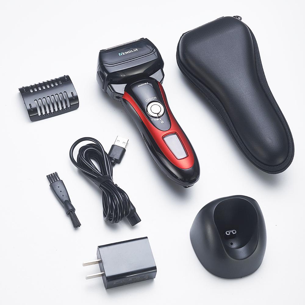 

Smart 5D Magnetic Levitation Electric Shaver - Five-Head, Rechargeable, Whole Body Washable Standard Configuration червоний/чорний