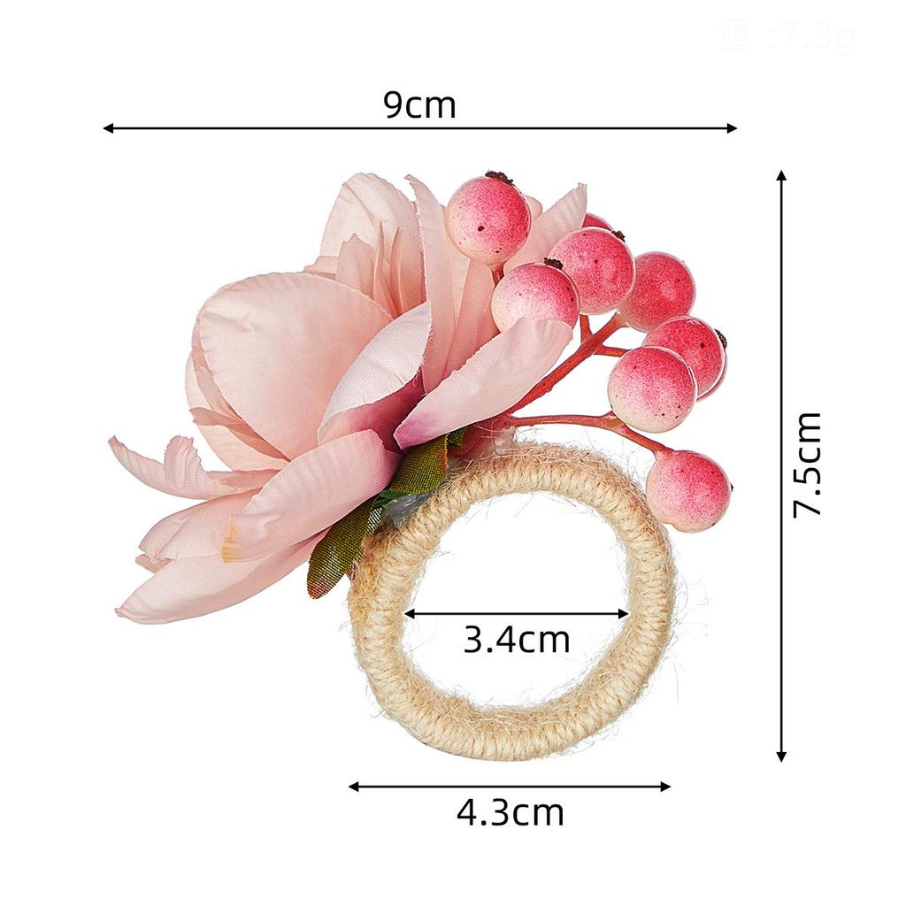1pcs Flower Napkin Rings Red Rose Towel Buckle for Wedding Party Valentines Day Home Table Decoration Birthday Napkin Holder