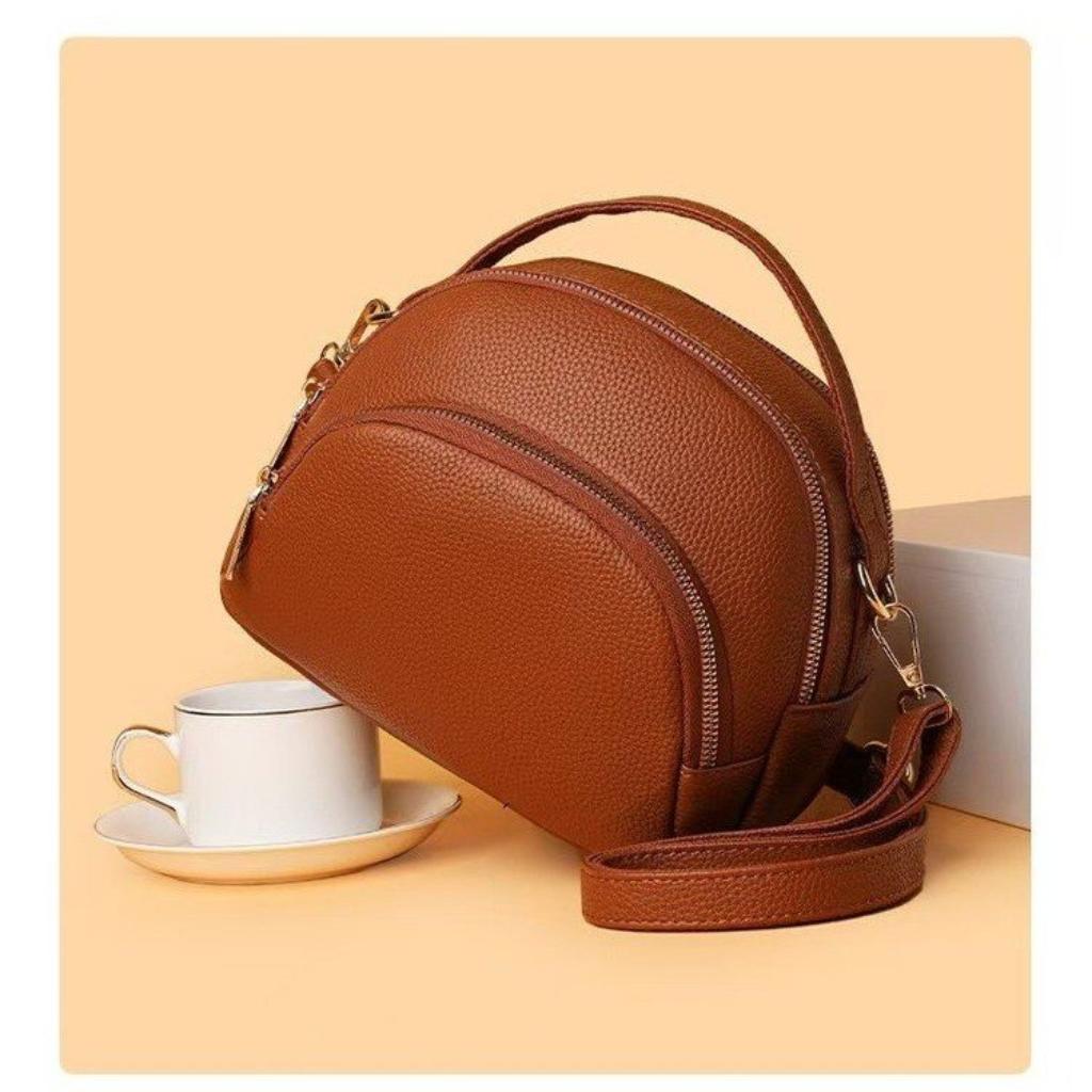 Crossbody Bag Women Faux Leather Multi Zipper Daily Commute