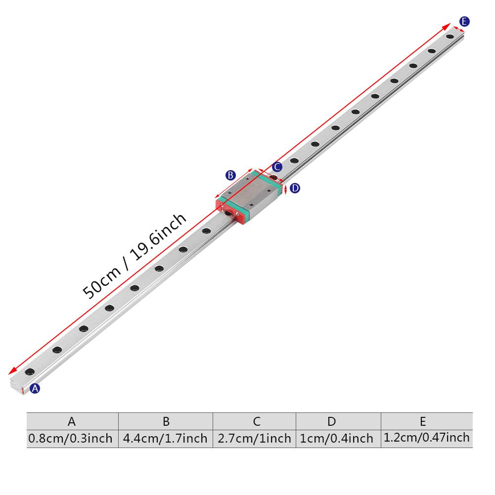 Miniature Linear Sliding Rail Guide Block 250mm 300mm 400mm 500mm 550mm