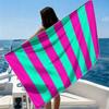 Neon -Stripes Beach Towel Ultra-fine Fiber Quick Drying Absorbent Beach Swimming Vacationvacation Essentials Gifts