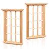 NUOBESTY 112 Scale Wooden Miniature 12-Bar Window Frame for Dollhouses, Set of 2, Approx. 4.53 X 3.27 X 0.79 Inches, Photography Props, Model