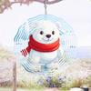 Classic Glacier Polar Bear Hanging Wind Chime 3D Kinetic Outdoor Decor for Garden Perfect Gift for Women Mom Grandma Wife Durable Bright Colors