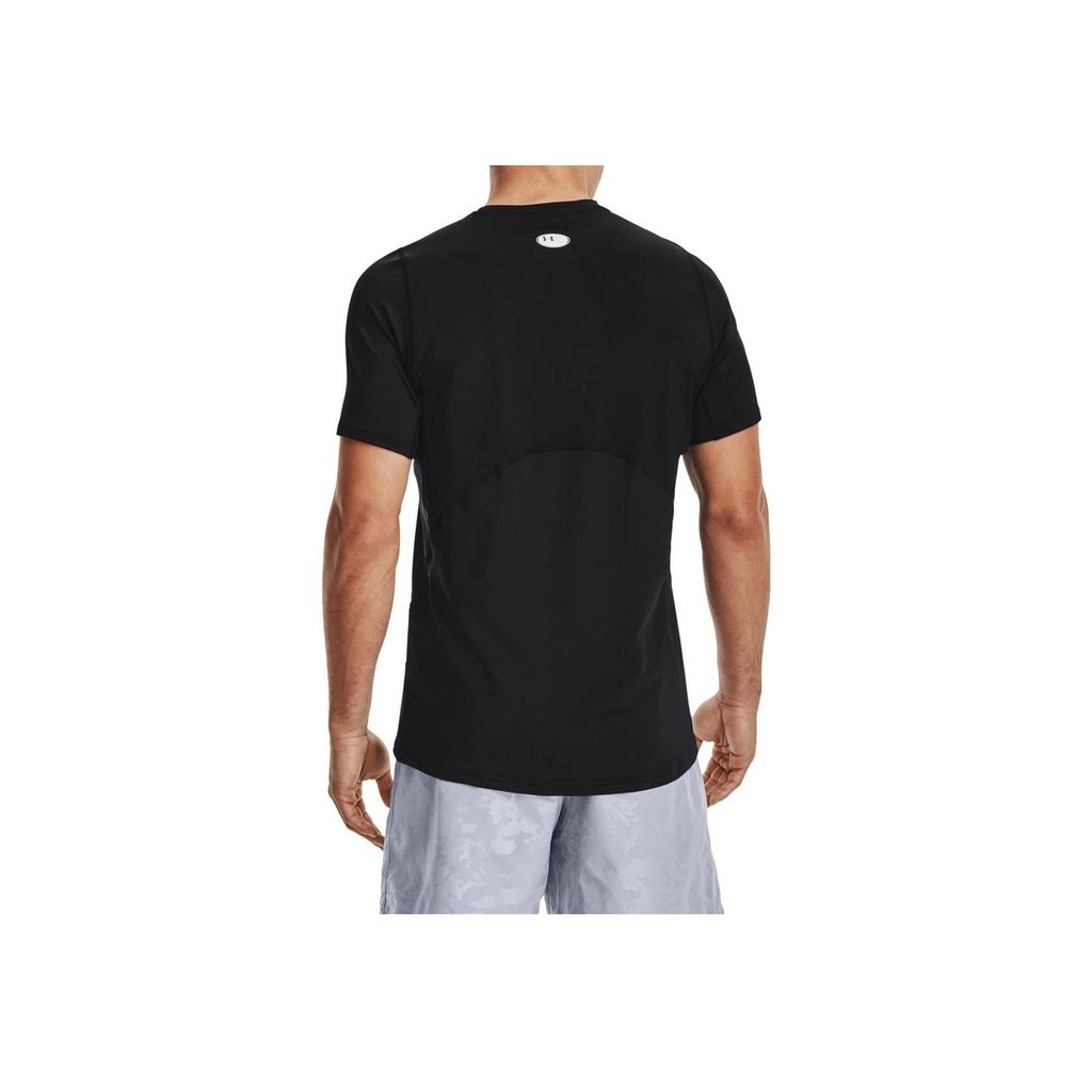 Under Armour Solid Color Letter Logo Print Crew Neck Short Sleeve T-Shirt Men Tops Black 1361683-001