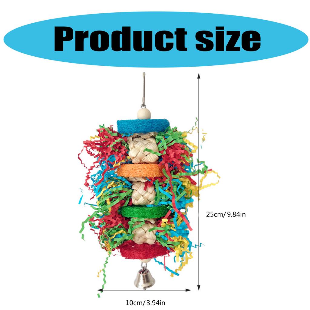 Pet Bird Chew Toy Natural Colorful Shredding Paper for Cockatiel Conure Cockatoos Teeth Grinding Toy for Cage