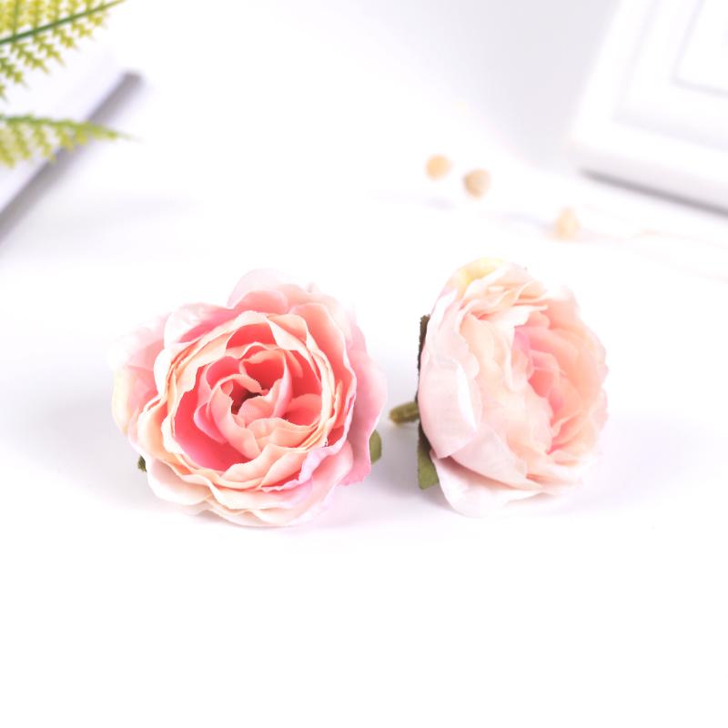 5/10PCs Rose Artificial Flowers 5CM Fake Flowers for Home Room Decor Garden Wedding Marriage Decoration DIY Gifts Accessories