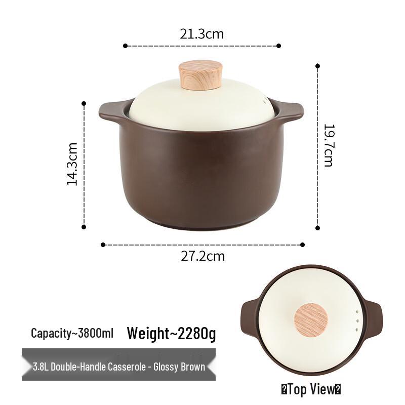 Wutuo Double-Handled Spodumene Ceramic Casserole Pot
