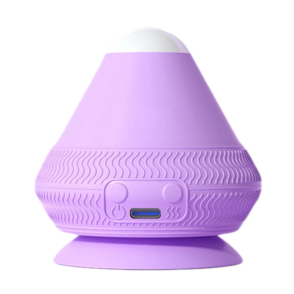 Massage Ball with Heat with Suction Cup Massage Cone Ball 2 Gear Temperature Electric Vibrating Massage Ball for Neck Waist Back