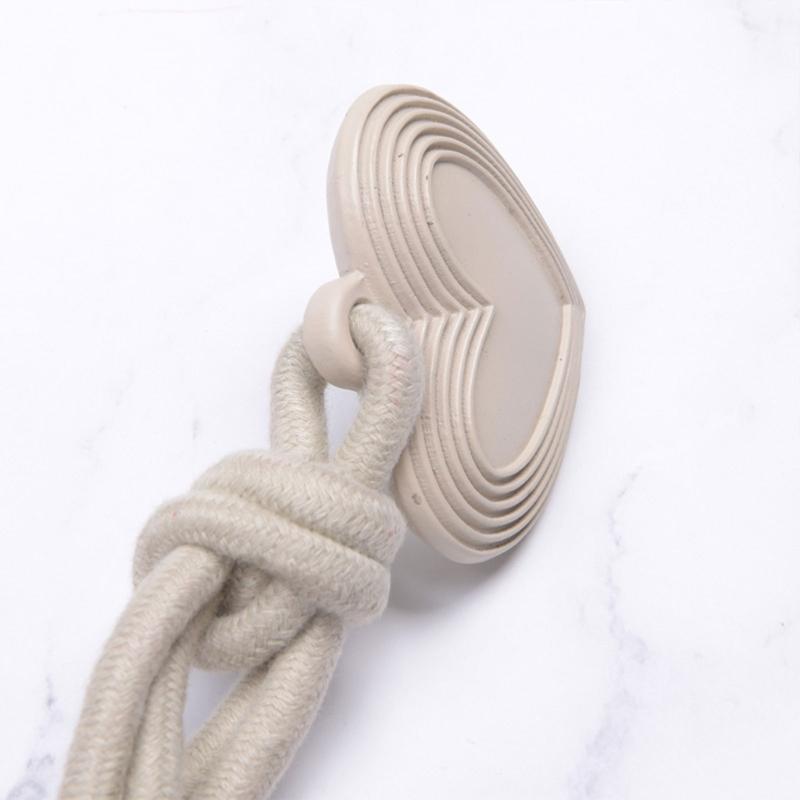 Elegant 2Pieces Braided Rope Window Curtain Tiebacks with Heart Pendant Drapery Holdbacks Ties for Home Aesthetic Decors