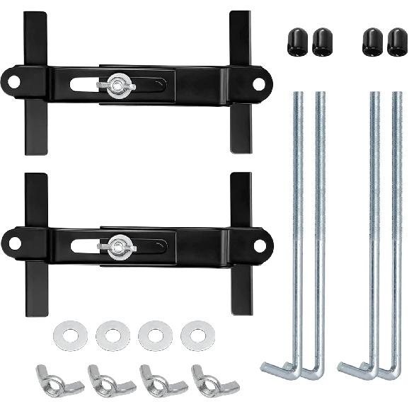 Ampper Battery Hold Down Clamp, Stainless Steel J Hook Battery Hold Down Bracket Bolts (2 Sets, Bolt Length 8 in)