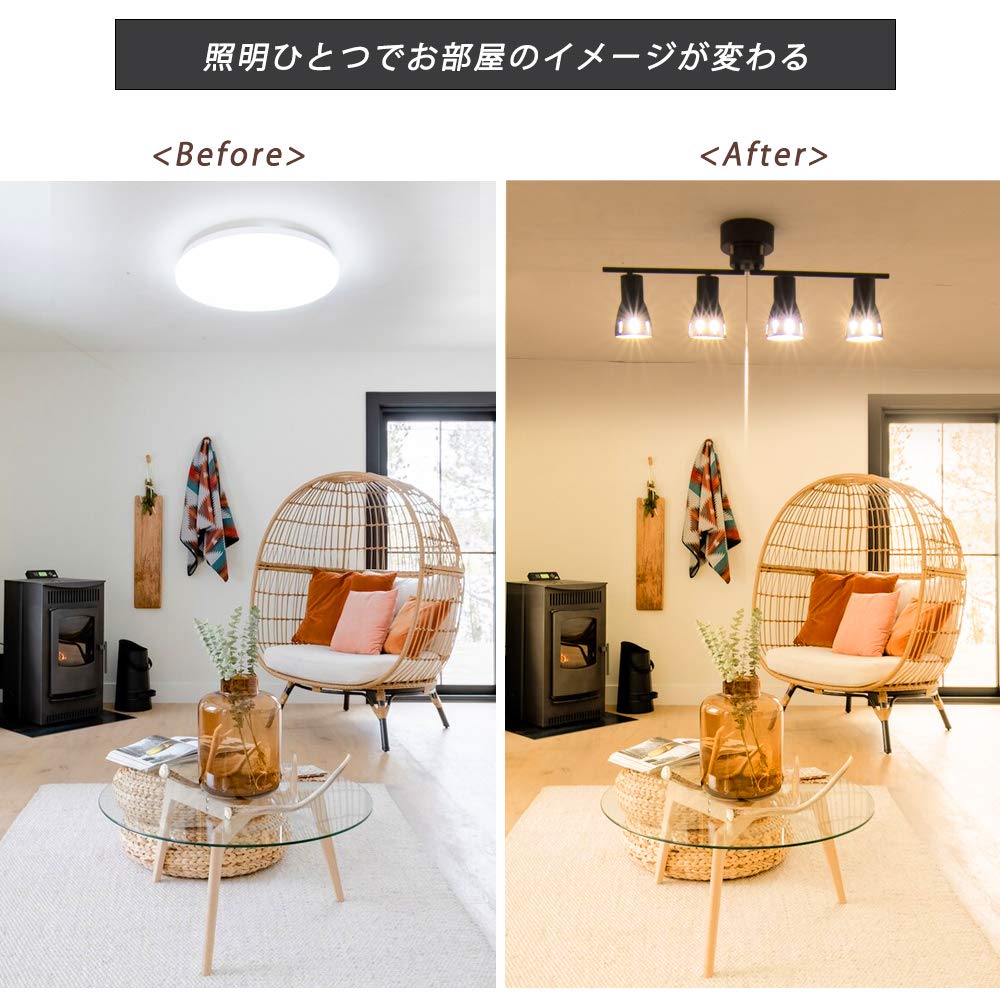 Kyodo Lighting GT-DJ-I-SD4B Ceiling Light, 4-Light Spotlight, LED Compatible, E26, Black, Nordic Style, Adjustable Angle, Pull Switch, Foldable,