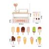Ice Cream Shop Display Stand Pink and Wooden Striped Dessert Counter Playset for
