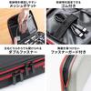 Sanwa Direct Gadget Large with Double Travel for Business Small Pouch, Semi-Hard, Capacity, 2-Layer, Water-Repellent, Divider, Zipper, Pouch, Travel,