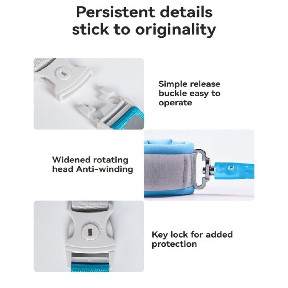 2m Barn Anti-Förlorad Handledslänk Reflekterande Småbarn Sele Koppel Trånga Platser