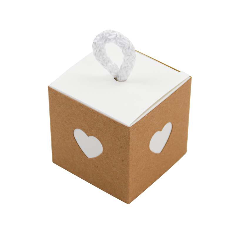 Heart-Shaped Kraft Paper Wedding Candy Box for Favors
