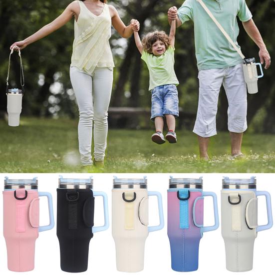 Borsa Porta Borraccia Stanley Con Tracolla – Custodia In Silicone Per Cannuccia E Tasche Portaoggetti