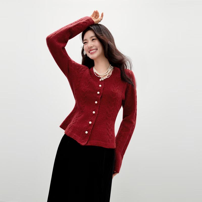 

Qiushui Yiren Women s V-Neck Knit Cardigan M