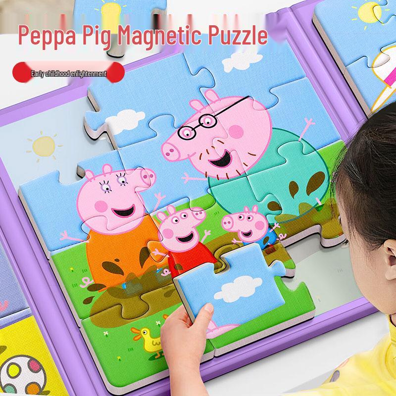 Peppa Pig Magnet Puzzle - Educational Toy for Children Up to 6 Years Old Magnetic Puzzle [Level 2] - 12/16/20 Pieces