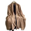 Double-Sided Commuting Warm Fashion Elegant Simple Atmosphere Imitation Cashmere Scarf Shawl Cape Female Big Name Style